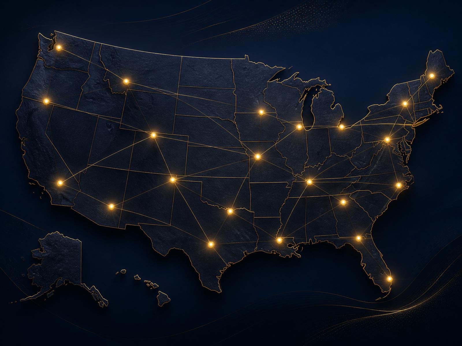 National footprint · 23 states scaled across the United States